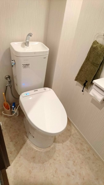 超節水型トイレ、TOTO「ピュアレストQR」取り付け　加古川市T様邸（マンションの水廻り・内装リフォーム）