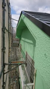 断熱塗料ガイナを使って、個性的なエメラルドグリーンの外壁　高砂市Ｙ様邸（屋根・外壁塗装）